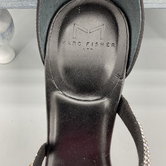 NEW Marc Fisher Carita Ankle Strap Heeled Sandals Black Size 7M - Picture 7 of 11